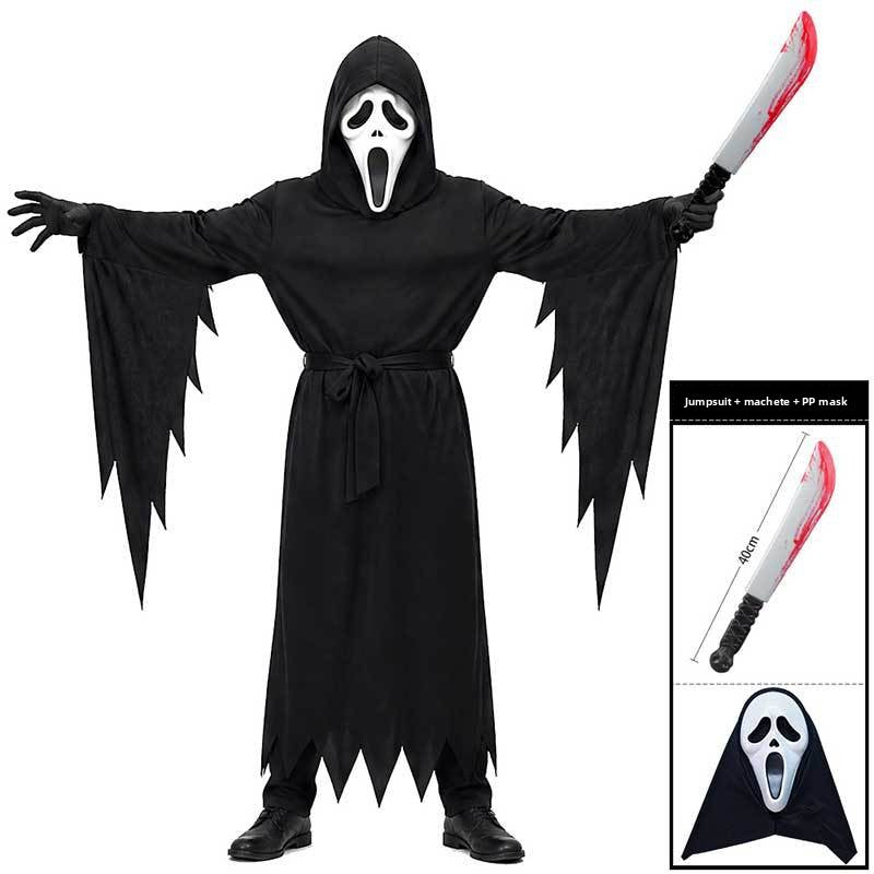 Halloween Death Costume Set with Mask and Accessory