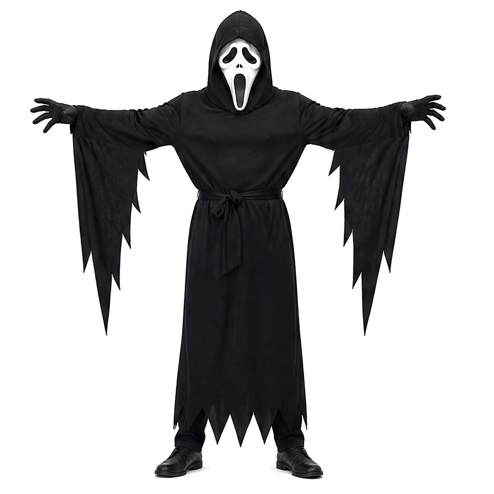 Halloween Death Costume Set with Mask and Accessory